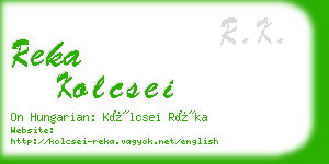 reka kolcsei business card